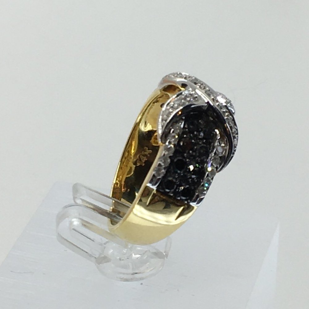 14kt Diamond Crossover Ring - image 3